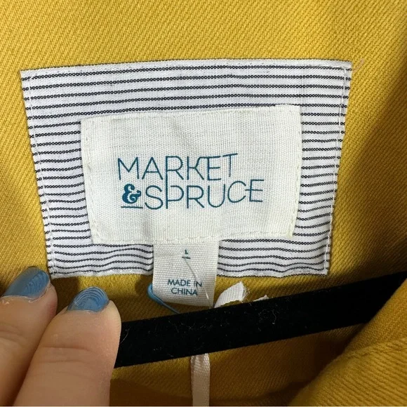 NWT Market & Spruce Yellow Denim Jacket sz L - Picture 2 of 3